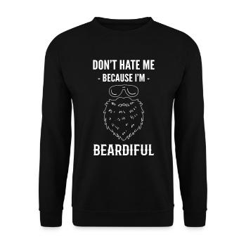 Don't Hate Me Because I'm Beardiful Barber - Unisex Sweatshirt - black - Front - Alina (178cm) & Michal (187cm)