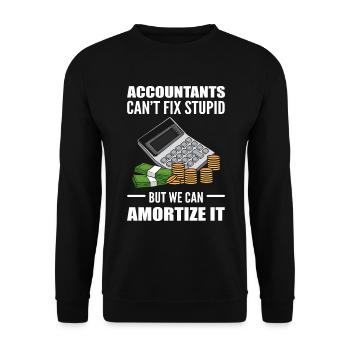 Les comptables ne peuvent pas réparer stupide, mais nous pouvons amortir - Sweat-shirt Unisexe - noir - Devant - Alina (178cm) & Michal (187cm)