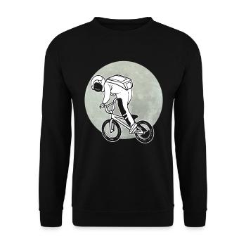 Astronauten fahren Raumfahrer - Unisex Pullover - Schwarz - Vorne - Alina (178cm) & Michal (187cm)
