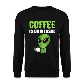 Alien drink coffee coffee addict - Unisex Sweatshirt - black - Front - Alina (178cm) & Michal (187cm)