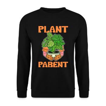 Plant Parent Pflanzenzüchter - Unisex Pullover - Schwarz - Vorne - Alina (178cm) & Michal (187cm)