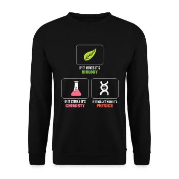 Biologie Chimie Physique Professeur de biologie - Sweat-shirt Unisexe - noir - Devant - Alina (178cm) & Michal (187cm)