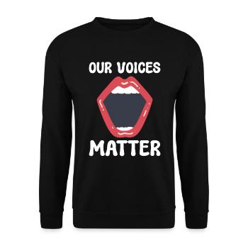 Nos voix comptent militantes - Sweat-shirt Unisexe - noir - Devant - Alina (178cm) & Michal (187cm)