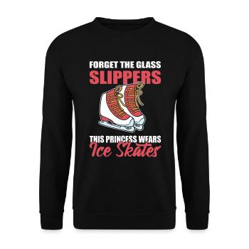 Lustiges Schlittschuhe Design - Unisex Pullover - Schwarz - Vorne - Alina (178cm) & Michal (187cm)