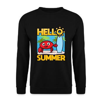 Hello Summer Sommer - Unisex Pullover - Schwarz - Vorne - Alina (178cm) & Michal (187cm)