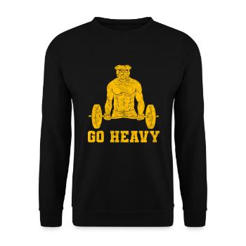 Dog Weight Lifting Gym - Unisex Sweatshirt - black - Front - Alina (178cm) & Michal (187cm)