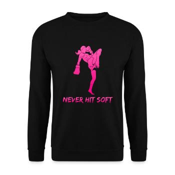Kickboxing femme artiste martiale - Sweat-shirt Unisexe - noir - Devant - Alina (178cm) & Michal (187cm)