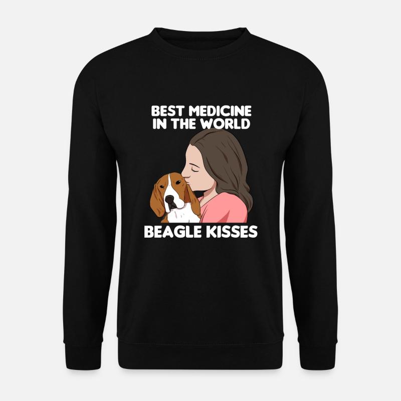 Beagle embrasse l’amant beagle - Sweat-shirt Unisexe - noir
