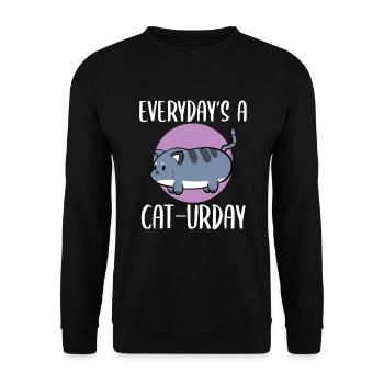Cute Kitten Cat Groomer - Unisex Sweatshirt - black - Front - Alina (178cm) & Michal (187cm)
