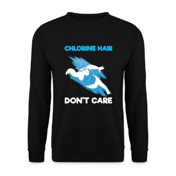 Lustiger Schwimmer Professioneller Schwimmer - Unisex Pullover - Schwarz - Vorne - Alina (178cm) & Michal (187cm)