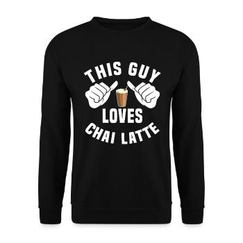 Funny Chai Latte Costume for Men - Unisex Sweatshirt - black - Front - Alina (178cm) & Michal (187cm)