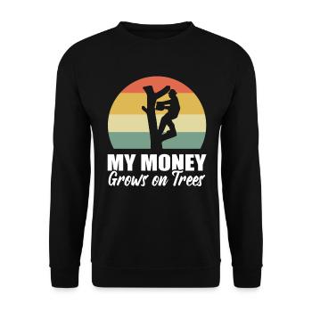 My Money Grows On Trees Lumberjack - Unisex Sweatshirt - black - Front - Alina (178cm) & Michal (187cm)