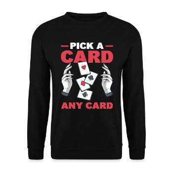 Cool Card Magician Zauberer - Unisex Pullover - Schwarz - Vorne - Alina (178cm) & Michal (187cm)
