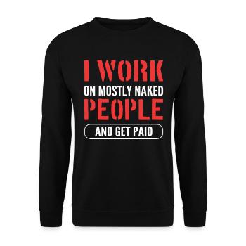 Funny massage therapy Funny masseuse - Unisex Sweatshirt - black - Front - Alina (178cm) & Michal (187cm)