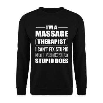 Masseur drôle - Sweat-shirt Unisexe - noir - Devant - Alina (178cm) & Michal (187cm)