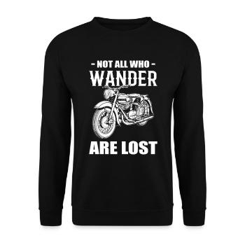 Tous ceux qui errent ne sont pas des motocyclistes perdus - Sweat-shirt Unisexe - noir - Devant - Alina (178cm) & Michal (187cm)