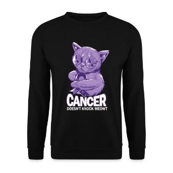 Krebs Schlägt Nicht Meowt Krebs - Unisex Pullover - Schwarz - Vorne - Alina (178cm) & Michal (187cm)