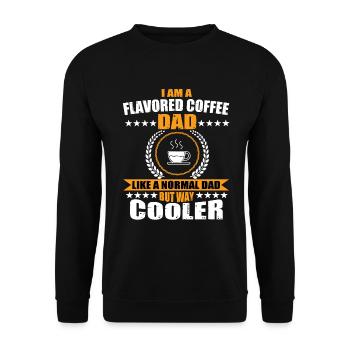 Lustige Aromatisierte Kaffee Papa - Unisex Pullover - Schwarz - Vorne - Alina (178cm) & Michal (187cm)