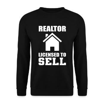 Agent immobilier autorisé à vendre des agents immobiliers - Sweat-shirt Unisexe - noir - Devant - Alina (178cm) & Michal (187cm)