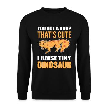 You Got A Dog? That's Cute I Raise Tiny Dinosaurs - Unisex Pullover - Schwarz - Vorne - Alina (178cm) & Michal (187cm)