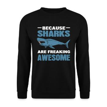 Shark Lover Sharks Fan - Unisex Sweatshirt - black - Front - Alina (178cm) & Michal (187cm)