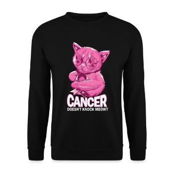 Cancer does not defeat breast cancer - Unisex Sweatshirt - black - Front - Alina (178cm) & Michal (187cm)