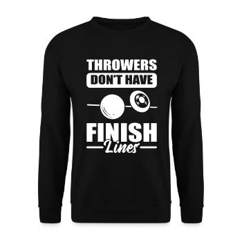 Throwers Don't Have Finish Lines Jumping - Unisex Sweatshirt - black - Front - Alina (178cm) & Michal (187cm)