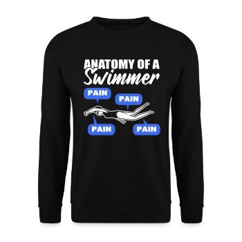 Anatomy Of Swimmer Schwimmtrainer - Unisex Pullover - Schwarz - Vorne - Alina (178cm) & Michal (187cm)