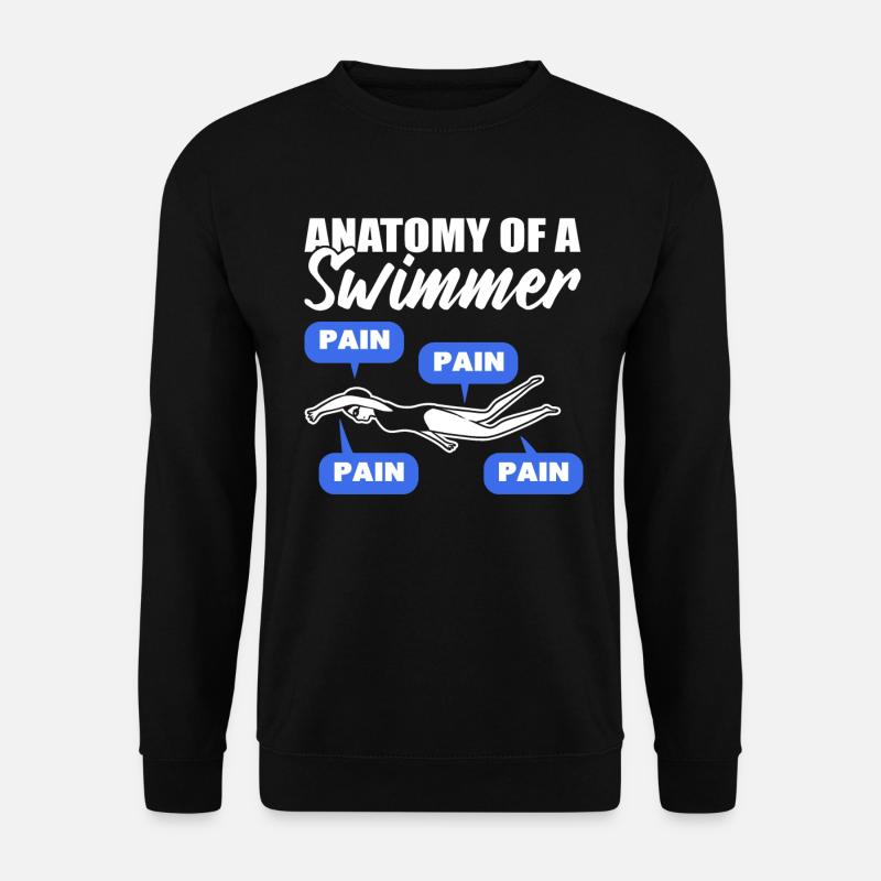 Anatomy Of Swimmer Schwimmtrainer - Unisex Pullover - Schwarz