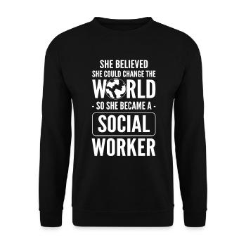 Conception amusante de travailleur social - Sweat-shirt Unisexe - noir - Devant - Alina (178cm) & Michal (187cm)