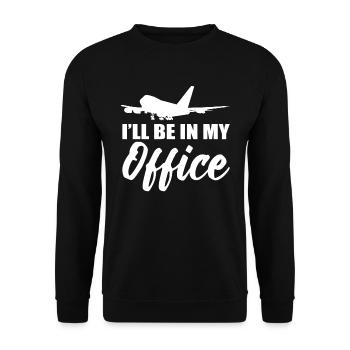 I'll Be In My Office Flight Attendant - Unisex Sweatshirt - black - Front - Alina (178cm) & Michal (187cm)