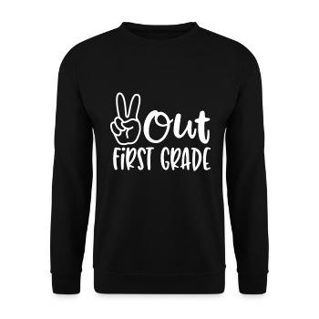 Peace Out First Grade - Unisex Sweatshirt - black - Front - Alina (178cm) & Michal (187cm)