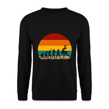 Retro Evolution Wrestling - Unisex Sweatshirt - black - Front - Alina (178cm) & Michal (187cm)
