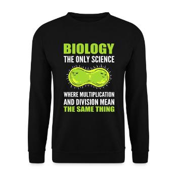 Funny Science Biology Research - Unisex Sweatshirt - black - Front - Alina (178cm) & Michal (187cm)