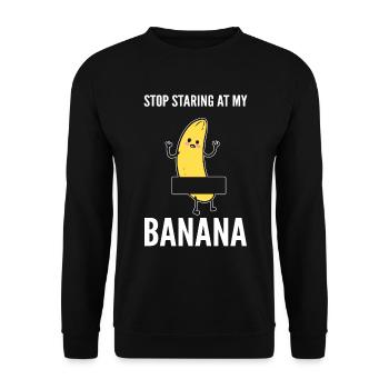Arrête de regarder mon cueilleur de bananes - Sweat-shirt Unisexe - noir - Devant - Alina (178cm) & Michal (187cm)