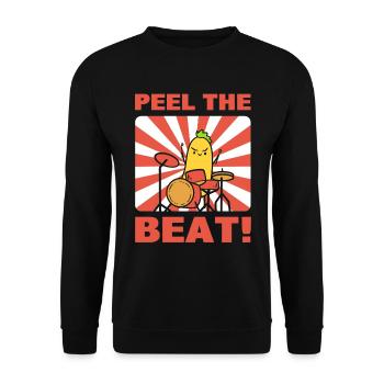 Banana Puns Drummer - Unisex Sweatshirt - black - Front - Alina (178cm) & Michal (187cm)