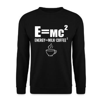 E=mc2 Énergie=Café au lait Amateurs de café - Sweat-shirt Unisexe - noir - Devant - Alina (178cm) & Michal (187cm)