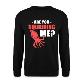 Are You Squidding Me? Fisherman - Unisex Sweatshirt - black - Front - Alina (178cm) & Michal (187cm)