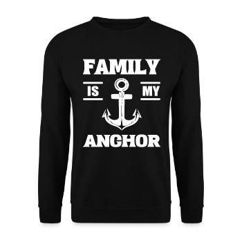 La famille est mon ancre Kapitän zur See - Sweat-shirt Unisexe - noir - Devant - Alina (178cm) & Michal (187cm)