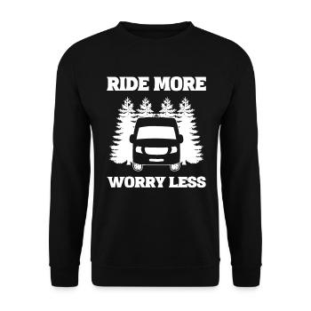 Ride More Worry Less Traveler - Unisex Sweatshirt - black - Front - Alina (178cm) & Michal (187cm)