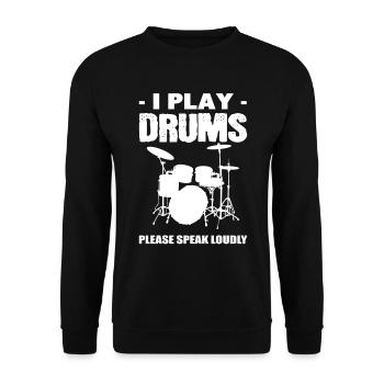 I play drums drum player - Unisex Sweatshirt - black - Front - Alina (178cm) & Michal (187cm)