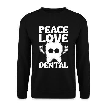 Peace Love Dental Zahnarzthelferin - Unisex Pullover - Schwarz - Vorne - Alina (178cm) & Michal (187cm)