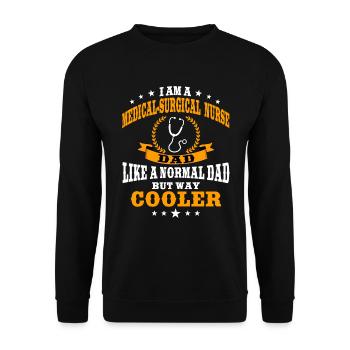 Medical-surgical nurse dad - Unisex Sweatshirt - black - Front - Alina (178cm) & Michal (187cm)