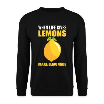 When Life Gives Lemons Make Lemonade - Unisex Sweatshirt - black - Front - Alina (178cm) & Michal (187cm)