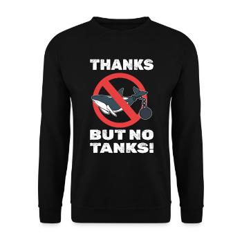 Thanks But No Tanks! Naturschutzbiologe - Unisex Pullover - Schwarz - Vorne - Alina (178cm) & Michal (187cm)