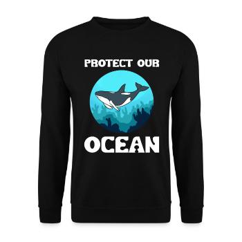 Protect Our Ocean Marine Conservationists - Unisex Sweatshirt - black - Front - Alina (178cm) & Michal (187cm)