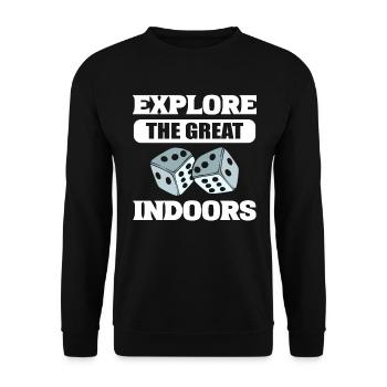 Explorez le grand amateur de jeux de société à l’intérieur - Sweat-shirt Unisexe - noir - Devant - Alina (178cm) & Michal (187cm)