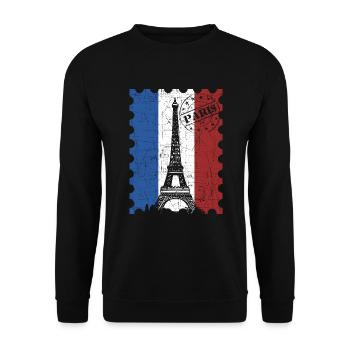 Parisian stamp French tour guide - Unisex Sweatshirt - black - Front - Alina (178cm) & Michal (187cm)