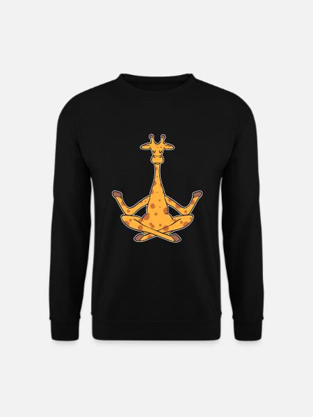 Meditationsgiraffe Yogalehrer - Unisex Pullover - Schwarz
