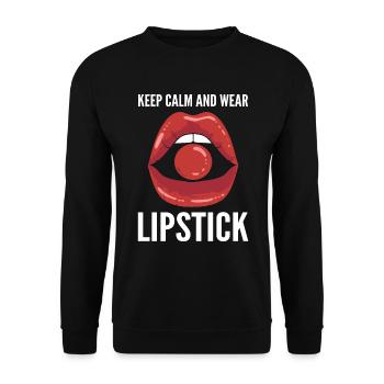 Lippenstift tragen Maskenbildner - Unisex Pullover - Schwarz - Vorne - Alina (178cm) & Michal (187cm)